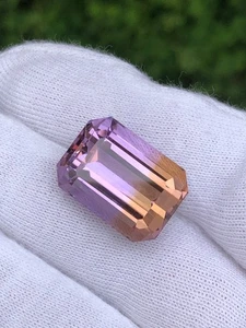 Ametrino de corte esmeralda suelto personalizado de 30 quilates para joyería, tamaño colgante, tamaño anillo - Imagen 1 de 8