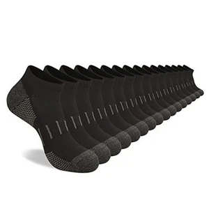 Men's Athletic Ankle Socks Moisture Wicking Cushion 6-12 A-black 8 Pairs - Picture 1 of 7