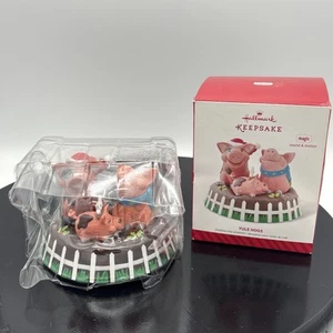 Hallmark Christmas Ornament YULE HOGS Pigs 2014 Untested Ch10 - Picture 1 of 12