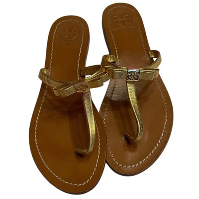 Sandalias planas Tory Burch Leighanne charol cuero saffiano talla 9,5 para mujer Foto 1 de 4