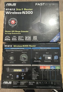 ASUS Wireless N300  RT-N12 3 in 1 Internet Router AP Range Extender New Sealed - Picture 1 of 2
