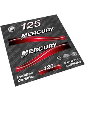 Juego de calcomanías de agua salada OptiMax mercado de accesorios fueraborda Mercury 125 (2005-2007) Foto 1 de 4