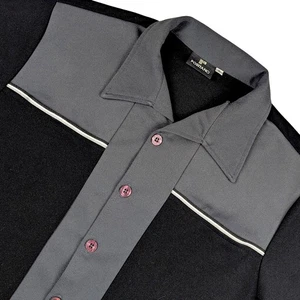 80's VINTAGE POSITANO Charlie Lapson Button Front Twin Pocketed Club Shirt SMALL - Picture 1 of 11