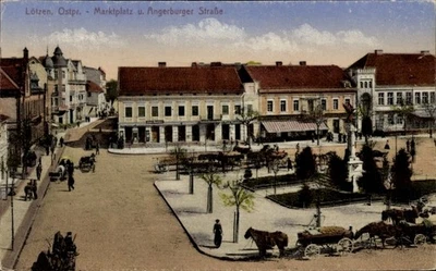 Ak Giżycko Lötzen Lözen Masuren Ostpreußen, Marktplatz,... - 4903017 - Bild 1 von 2