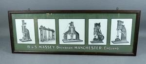 Vintage Framed B & S Massey Manchester Steam Hammers Advertising Poster c1910 - Picture 1 of 21