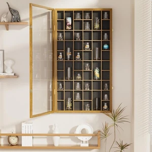 Schnapsglas Vitrine 52 Fächer Massivholz Vitrine mit abschließbarer Tür Weinbecher - Bild 1 von 8