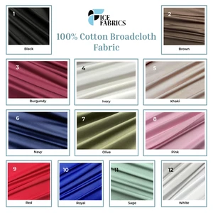 100% Cotton Broadcloth Fabric By The Yard - Picture 1 of 5