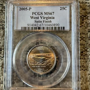 2005-P West Virginia State Quarter - Satin Finish - PCGS MS 67 #178 - Picture 1 of 2