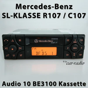 Original Mercedes R107 Radio Audio 10 BE3100 Becker Kassettenradio SL-Klasse RDS - Bild 1 von 10