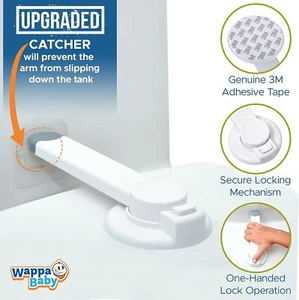 Baby Toilet Lock - Easy Install 3M Adhesive - Fits Most Toilets - Baby Proof Toi - Picture 1 of 9