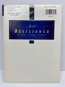 Nuevo de Lote Antiguo Hanes Resilience Control Top Pantimedias Muy Transparentes Talla EF D03 Puntera Mejorada Azul Marino - Imagen 1 de 5