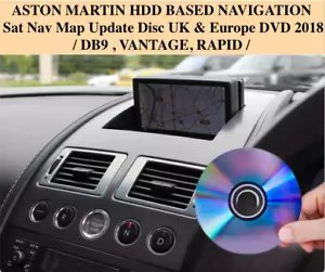 Aston Martin HDD type Sat Nav Map Update Disc UK & Europe DVD 2018 - DB9 , RAPID - Picture 1 of 3