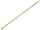 Fhinds Womens Jewellery 9Ct 2 Colour Gold And Cubic Zirconia Links Bracelet