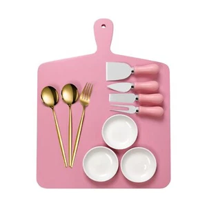 10 Pcs Wood Serving With Charcuterie Board Set 17"x13"large Premium Cheese Hle - Picture 1 of 7