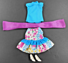 Barbie 1988 Weekend Collection #1528 Blue Top Floral Skirt Purple Wrap Shoes