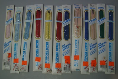 J&P Abrigos Vintage Cremalleras Metálicas 14-22” Cuello Apertura Lote De 12 Colores Combinados Foto 1 de 4