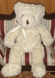 Flapdoodles Baby 13" Cream Beige Teddy Bear Plush Stuffed Lovey Toy w Ribbon (D) - Picture 1 of 5