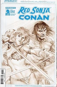 RED SONJA CONAN #1 1:25 ALEX ROSS VARIANTE SCHIZZO COPERTINA E DINAMITE QUASI NUOVO O MIGLIORE - Foto 1 di 1