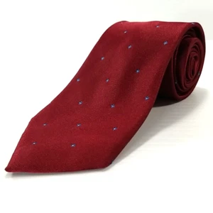 Vintage Wembley Lederrücken Satin Luxus Krawatte rot blau Foulard Muster Krawatte - Bild 1 von 6