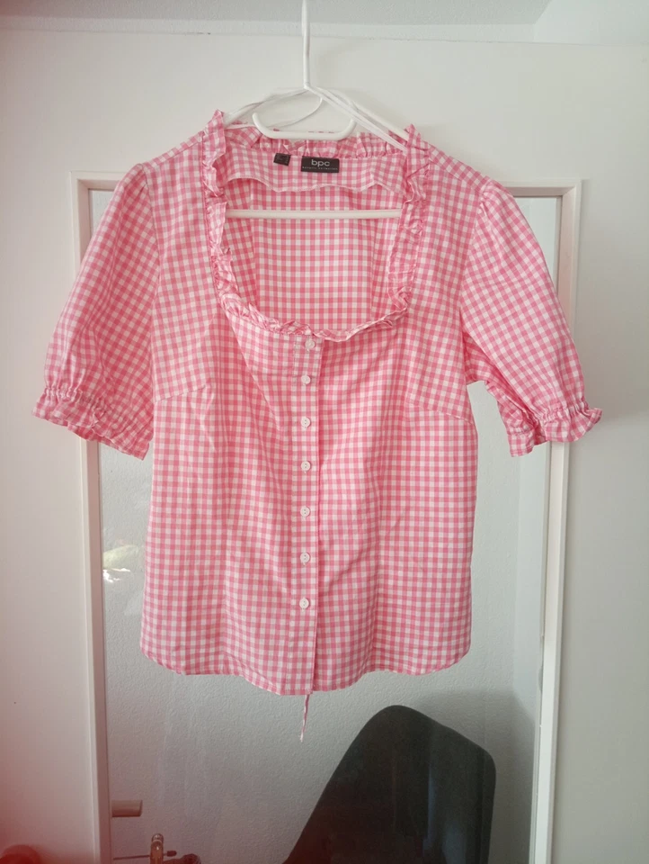 Dirndl Bluse Kariert Rosa Weiß Gr 38 - Bild 1 von 4