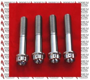 DUCATI DIAVEL SILVER TITANIUM 12 POINT RACE DRILLED FRONT CALIPER BOLTS - Picture 1 of 1