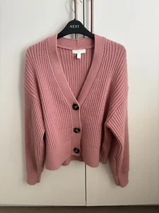 H&M Chunky Pink Knitwear Cardigan Size XS But Oversized - Picture 1 of 4
