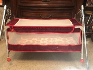 Vintage Antik Retro 60er Tragbar Reise Baby Wiege Babybett KOSTENLOSER VERSAND - Bild 1 von 12