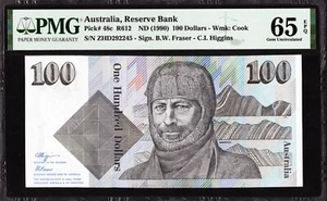 Australia 100 Dollars P48c R612 1990 Fraser Higgins PMG65 Gem UNC EPQ Banknote - Picture 1 of 2