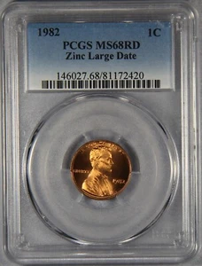1982 Lincoln Memorial Cent Penny PCGS MS68 RD Zinc Large Date - Picture 1 of 3