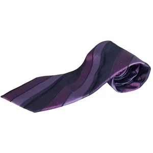 Claiborne Purple Men's Silk Neck Tie Purple Striped Pattern Classic USA - Picture 1 of 5