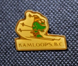 Kamloops Ski Resort B.C. Canada Skiing Frog Ski Pin - Picture 1 of 3