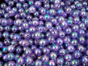 Cuentas 8mm Redondas Púrpura AB 25g Plástico Joyería Collares Pulseras - Imagen 1 de 2