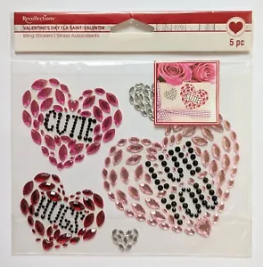 Valentine's Day Love Hearts Rhinestone Bling Scrapbooking Stickers Recollections - Picture 1 of 2