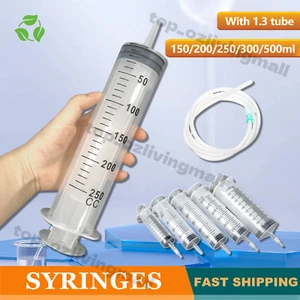 150ml-500ml Syringe Syringes Large Capacity Reusable Pump Measuring 39cm Tube OZ - Picture 1 of 20