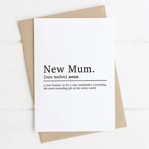 New Mum Definition Congratulations Card New Arrival Greetings Cards For Mothers - Picture 1 of 2