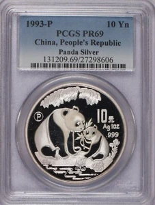 1993-P Silver Panda $10 PCGS PR69. Free shipping. - Picture 1 of 2