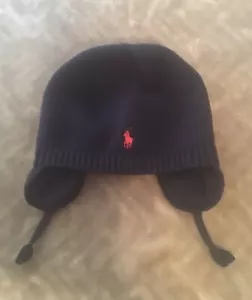 Ralph Lauren Navy Wool Knit Beanie Covers Ears, M, Warm - Picture 1 of 6