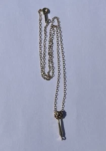 "Collar colgante de flor rosa de oro de 10 quilates de colección 1,1 g 14"" cadena colgante de 3/4""" - Imagen 1 de 5