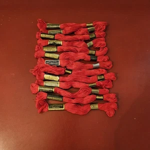 VINTAGE J&P COATS DEVIL RED 141 EMBROIDERY FLOSS Lot Of 13 Skiens - Picture 1 of 3