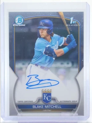 BLAKE MITCHELL 2023 BOWMAN CHROME DRAFT 1ST AUTOGRAPH ROYALS AUTO Q4920 - Image 1 of 2
