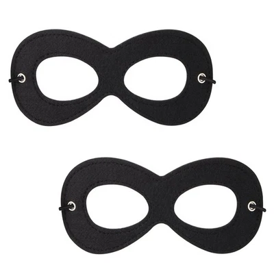 AIMIKE 2Pcs Superhero Masks, Black Felt Eye Mask, Halloween Dress Up, Adjustable - Image 1 of 4