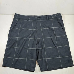 Mens Hang Ten polyester blend navy plaid shorts - size 38 - Picture 1 of 10