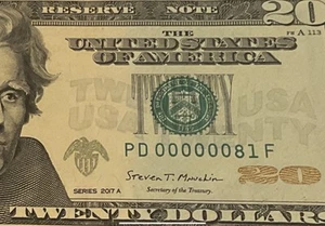 2017 A $20 LOW 2 DIGIT SERIAL NUMBER (( 000000 81 )) US paper money uncirculate - Picture 1 of 3