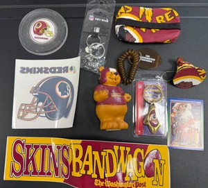 WASHINGTON REDSKINS VINTAGE RARE LOT OF 10 STICKERS KEYCHAINS COASTERS AUTO CARD - Picture 1 of 10