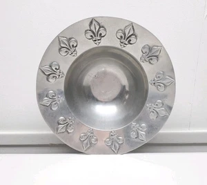 Vintage Mariposa Fleur De Lis Brillante Large Pewter Serving Bowl Mexico 1995 - Picture 1 of 8