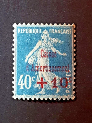 TIMBRE CAISSE D'AMORTISSEMENT semeuse 10c/40c N°246 NEUF * bleu - Photo 1/2