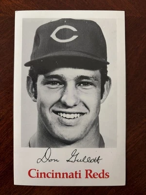 Foto de Don Gullett 1970 de los Rojos de Cincinnati emitida por el equipo de 3 1/2 X 5 1/2 pulgadas Foto 1 de 2