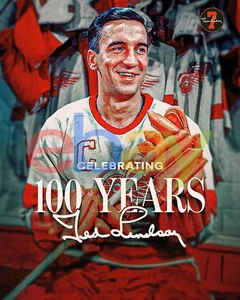 Ted Lindsay Celebrating 100 Years Detroit Red Wings 8x10 Vintage NHL Photo - Picture 1 of 1