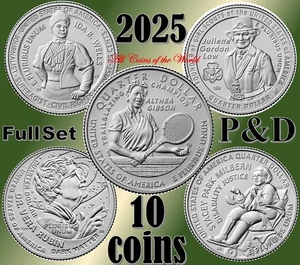 2025 P &D American Women Quarters - Full Set 2025 of 10 coins - UNC - US Mint - Picture 1 of 8