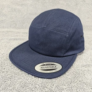 5 Panel Camp Hat Adjustable OSFM Blue Blank NWOT Strapback Cap Yupoong - Picture 1 of 16